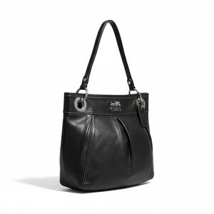 🖤 Coach Madison Pleated Black Leather Shoulder Bag | Purple Lining | GUC ✨